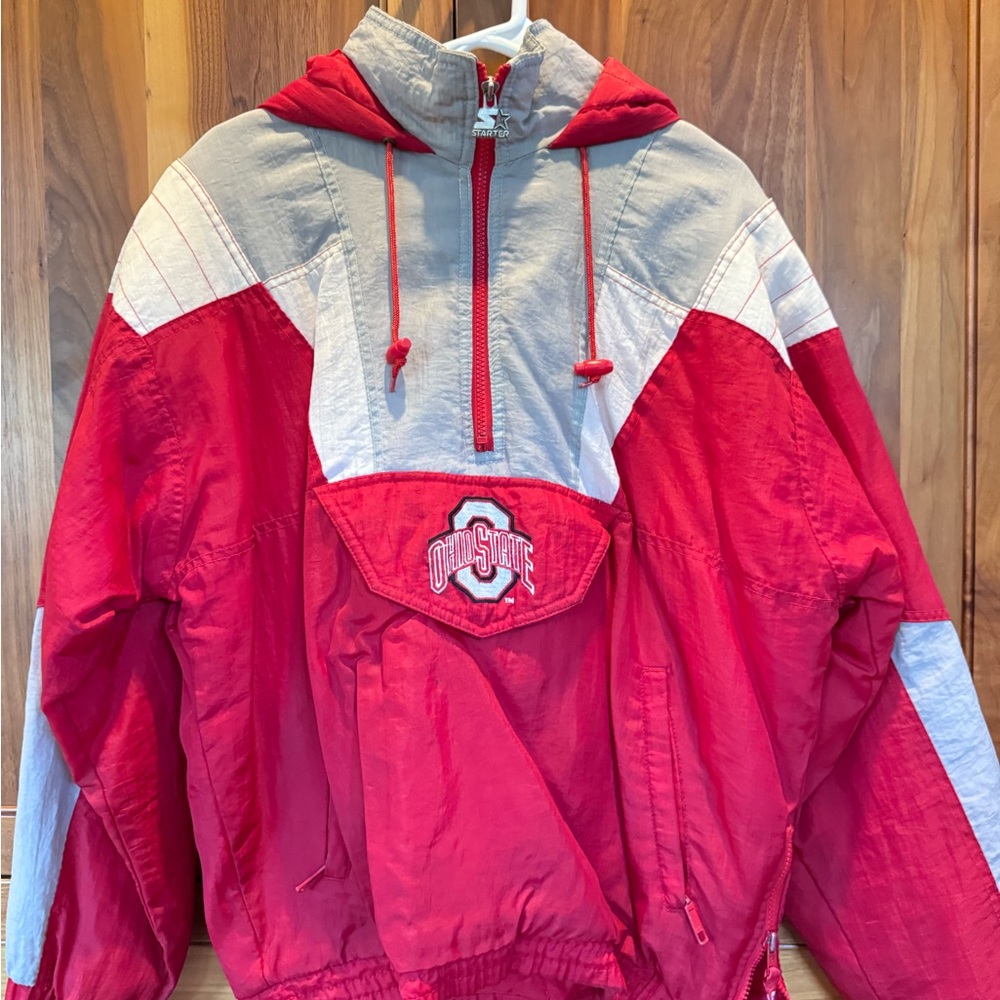 STARTER Red and Gray Windbreaker Jacket